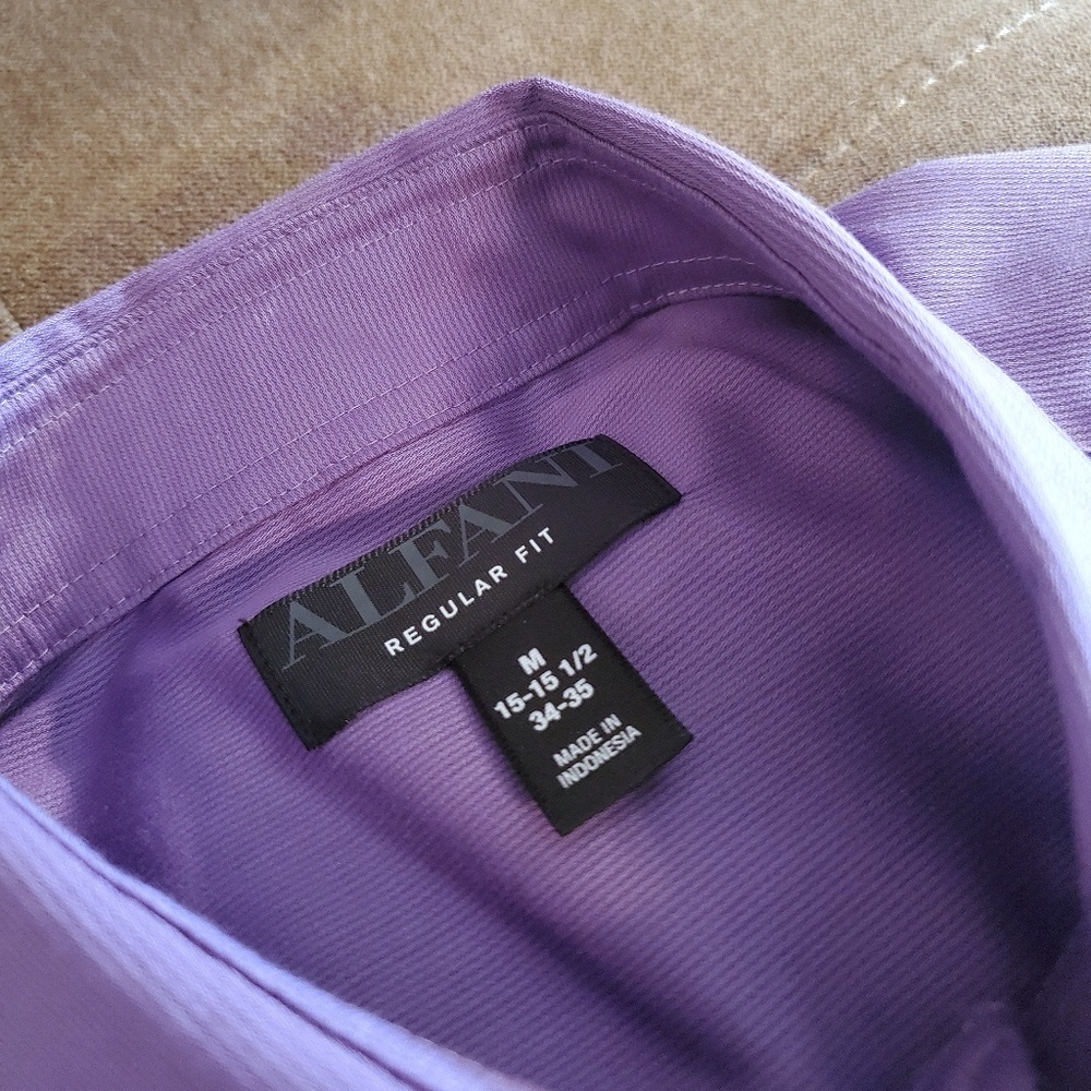 💯 Alfani Long Sleeve Eggplant Shirt - Picture 4 of 11